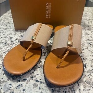 Italian Shoemakers Tan Sandals with Minimalist Design